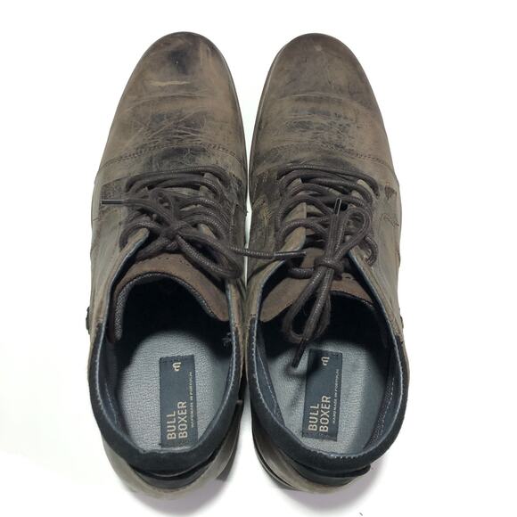 Bullboxer Caprysos Distressed Ankle Leather Boots Mens 45 US 12 Brown Lace Up